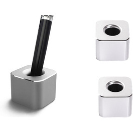 TopHomer Mini Pencil Holder for Desk, Aluminum Alloy, Pen Stand, Single Pen Holder, Desktop, Creative Ornament, Desktop Organizer for Office, School, Home, Toothbrush Holder, 4 Pack (3pcs Silver)