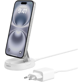 Белкін BoostCharge Pro: Бездротова зарядка 15W з адаптером MagSafe та блоком живлення 20W (Qi2)