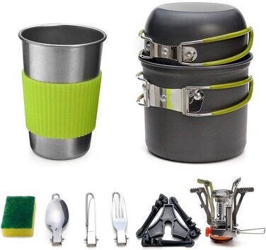 Набір посуду для кемпінгу Queta, посуд для пікніків та походів, набір кухонного приладдя