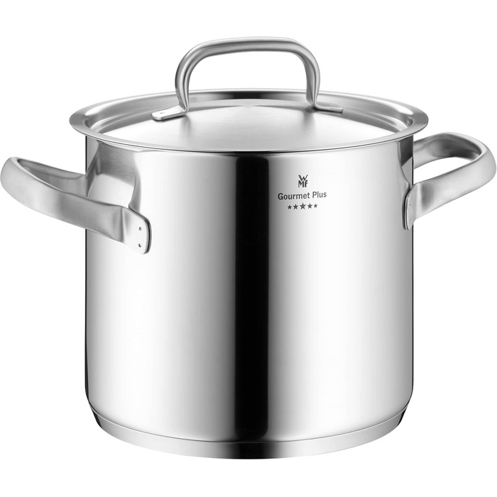 Каструля WMF Gourmet Plus 16 см з нержавіючої сталі, 1,4 л, з кришкою, з індукційним дном, для приготування соусів та пасти