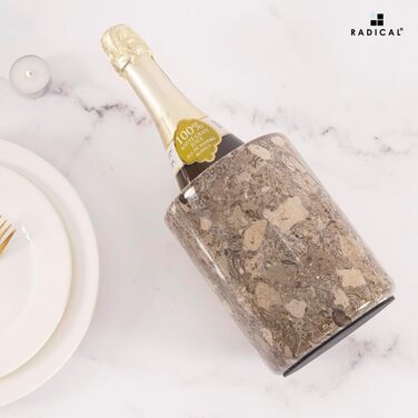 Radicaln Oceanic Marble Wine Cooler - Handcrafted Bar Accessory & Champagne Chiller - 16.5cm