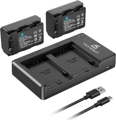 Акумулятор NP-FZ100 Homesuit 2280mAh + Двопортове зарядне пристрій LED для Sony ZV-E1, FX3, FX30, A7RIII, A7RV, A7RIV, A7SIII, A7III, A7IV, A7C, A7CII, A6600, A6700, Alpha A1, A9, A9II, A9III, 9R, A9R, 9S (2 шт.)