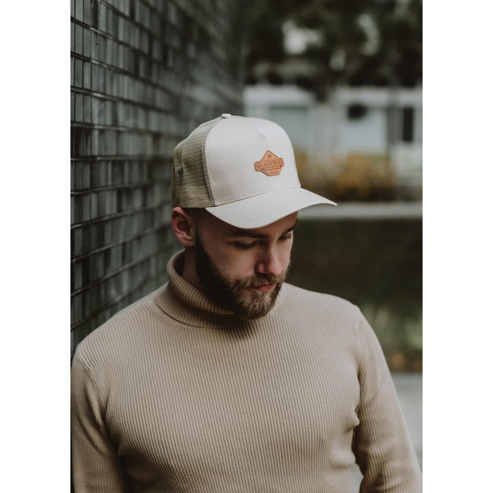 Кепка бейсболка Blackskies Essentials Trucker (бежево-коричнева) | Унісекс, сітка, для чоловіків та жінок, streetwear, outdoor, літо