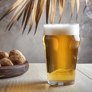 Набір пивних келихів Glasmark KROSNO 1992, 6 шт, 300 мл для Pils, Stout, Ale – скляні келихи для пива, можна мити в посудомийній машині