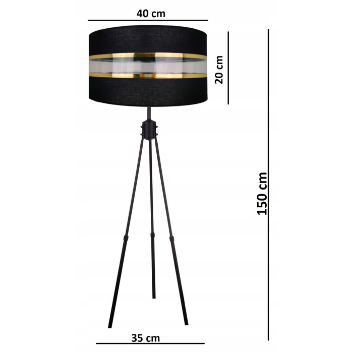 Підлоговий торшер-тринога Light E27 60 Вт, чорний