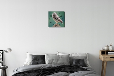 Настінний годинник на полотні «Сова» 30x30 см з власним фото