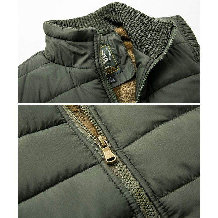 Чоловічий outdoor жилет Vcansion з флісовим коміром, утеплений повсякденний жилет армійного зеленого кольору (S)