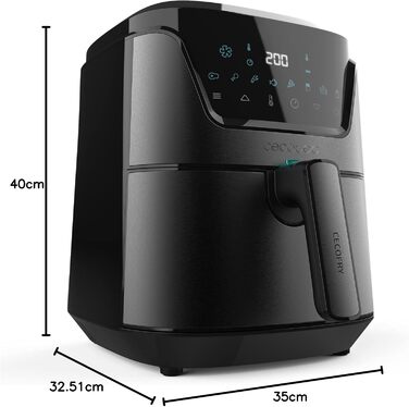 Фритюрниця Cecotec Cecofry Advance InoxDark 3.5L, 1500W, без олії, 8 режимів, PerfectCook, термостат, цифровий дисплей