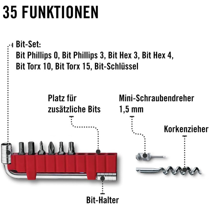 Мультитул Victorinox Swiss Tool Spirit X Plus: 35 функцій, швейцарський, з фіксатором леза, у нейлоновому чохлі