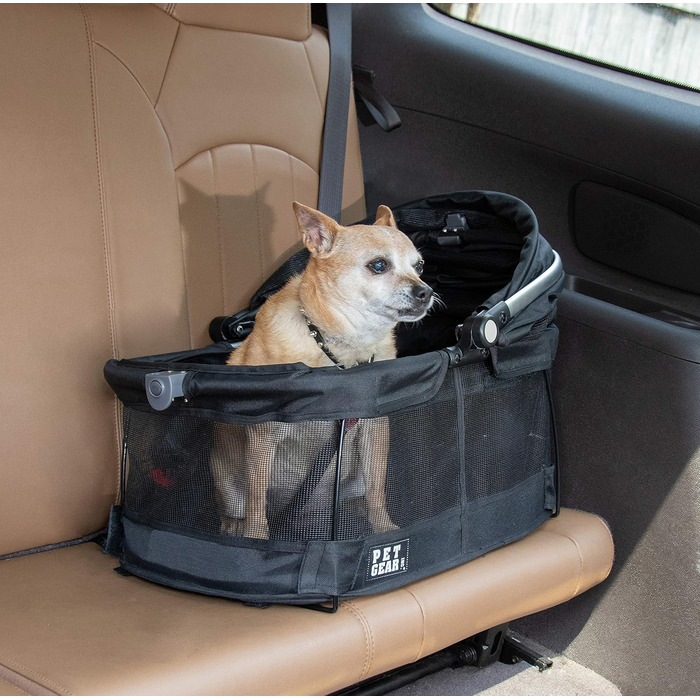 Переноска для собак та котів Pet Gear View 360, чорний, L (51x30x47 см)