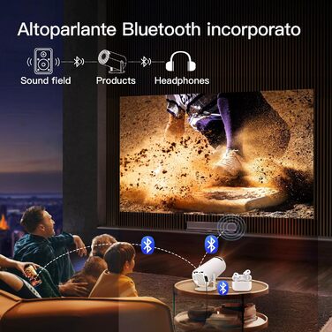 Портативний проєктор LYNCAST HY300 Pro з Wi-Fi, Bluetooth та Android 11: 1080P/4K, поворотний на 180°, для домашнього кінотеатру та на відкритому повітрі
