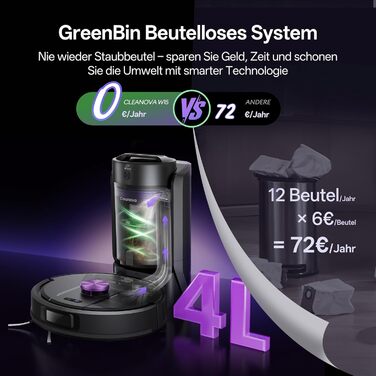 Робот-пилосос Vexilar W15 з функцією миття підлоги, бездротовий, 10000Pa, LiDAR, 180 хвилин, керування через додаток та голосовий помічник