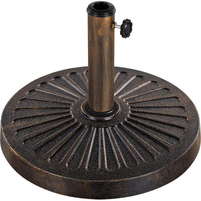 Yaheetech Parasol Stand Garden Umbrella Holder Umbrella Weight Round Balcony Parasol Stand for Umbrella Poles up to 38/48 mm, 14 KG