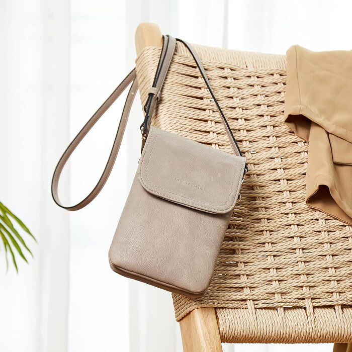 Сумка-клатч BOSTANTEN Klein через плече для телефону, сіра PU шкіра, жіноча, з гаманцем