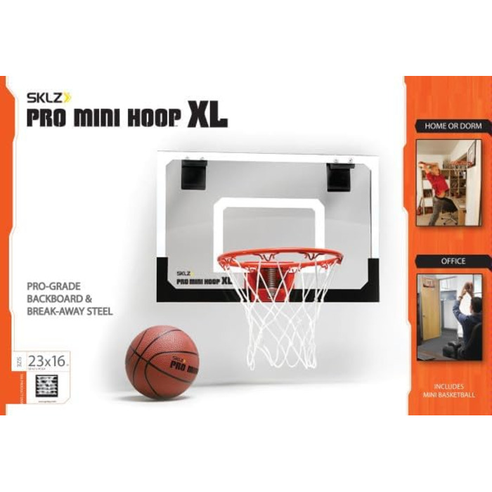 SKLZ Pro Mini баскетбольний кошик - ігровий кошик з м'ячем (одиночний, Pro Mini Hoop XL)