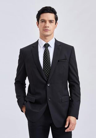 Чоловіча краватка HISDERN з кишеньковим хустинкою в горошок. Класичний стиль для весілля, ділових зустрічей. Чорно-білий комплект, універсальний розмір.