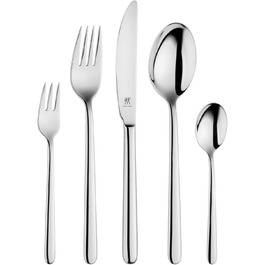 ZWILLING Newcastle Cutlery Set, 60-Piece, For 12 People, 18/10 Stainless Steel/High-Quality Blade Steel, Polished, Silver, plastic free, 60 pcs.