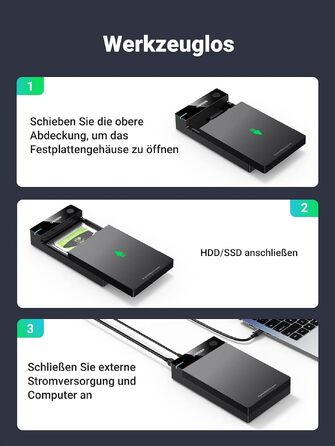 Зовнішній корпус для жорсткого диска UGREEN USB 3.0 UASP 3.5 дюйма для HDD/SSD