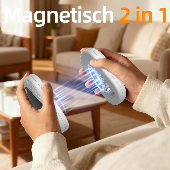 Електричні грілки для рук, 2 шт. Переносні кишенькові грілки, акумуляторні, 6000mAh, 3 режими нагріву, швидкий нагрів, ідеальний подарунок для спорту на відкритому повітрі, Різдво взимку, білий/чорний