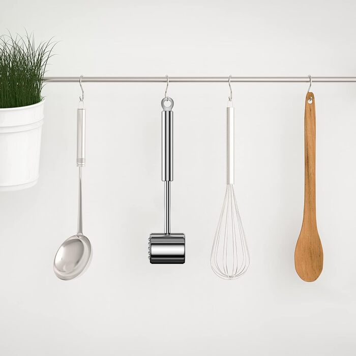 Металевий молоток для відбивання м'яса з нержавіючої сталі 304, 27 см, для відбивання шніцелів, стейків, яловичини, молоток для м'яса, двосторонній, срібний, для миття в посудомийній машині