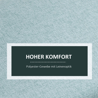 HOMCOM Bench, Light Green Upholstered Bench with Storage, 110x39x45cm, made of linen-like polyester and rubber wood, in a Scandinavian design