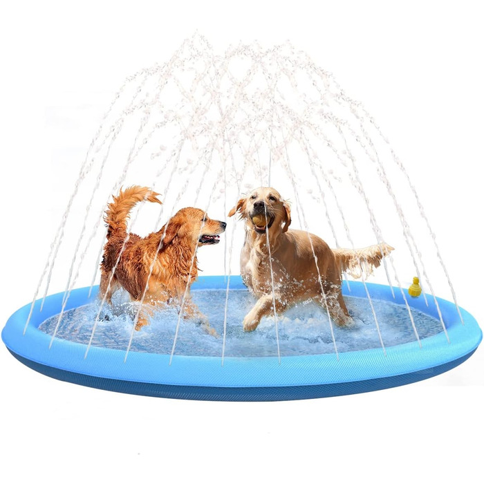Refreshing Splash Sprinkler for Dogs - 170cm Dog Pool for Large Water Play Toy - Dog Water Play Mat Pool Fountain Splash Pad