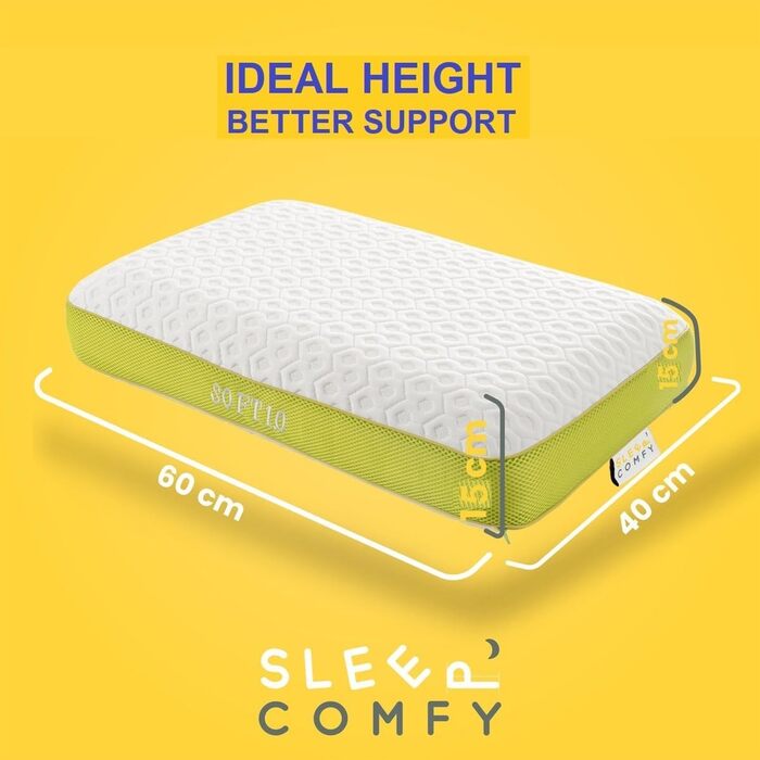 SLEEP COMFY Premium Soft AIR-MESH Neck Pillow, Smart Memory Foam Pillow, Ergonomic, Orthopedic Neck Pillow Head Pillow, Sleeping Pillow for Back Sleepers, Stomach Sleepers, Side Sleepers