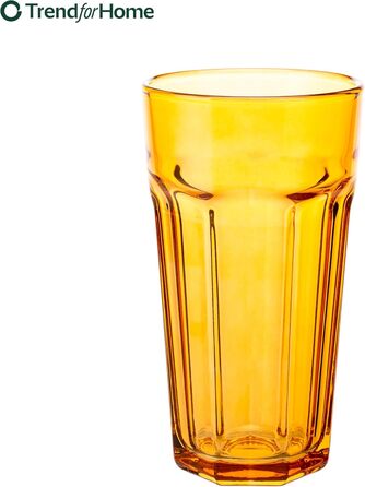 Gigi Rainbow Blast Mix Large Drinking Glasses 700 ml Cocktail Glasses, Set of 6 Iced Coffee Glasses, Large Long Drink Glasses XXL Colorful Glasses Lemonade Glasses Juice Glasses Smoothie Glasses
