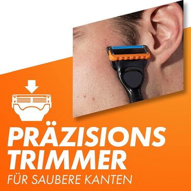 Чоловіча бритва Gillette Fusion 5 Power, металева, чорна (бритва + 1 змінне лезо)