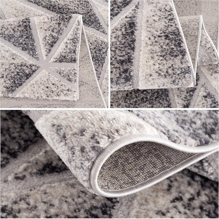 Килим SANAT Evra для вітальні - коротковорсовий килим з сучасним дизайном, 80x150 см, 120x160 см, сірий