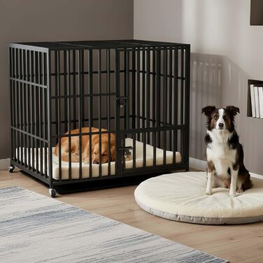 Клітка для собак BingoPaw XXXL: переносна, міцна, з подвійним відсіком, перегородкою, 2 дверцятами та піддоном. Підходить для великих та середніх собак. Розмір 130x100x100 см (XL: 107x78x94 см)