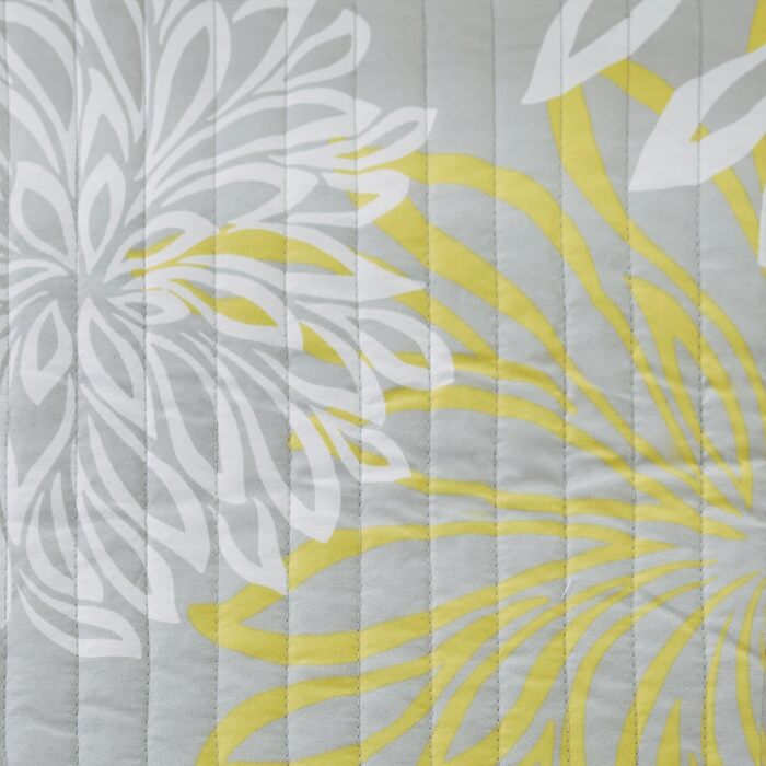 Комплект постільної білизни Comfort Spaces Enya CS14-0064, 3-частинний, квітковий принт, сірий, king size (104x90 дюймів)