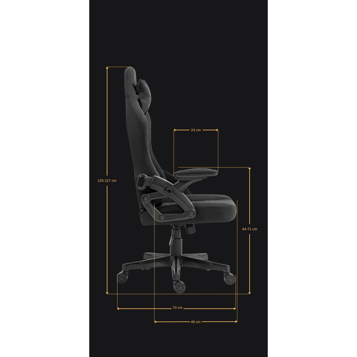 Ігрове крісло Delagear G 404, чорна тканина