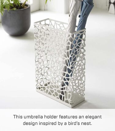 Підставка для парасольок YAMAZAKI NEST Wide, сталева, біла, 30 x 12 x 45 см