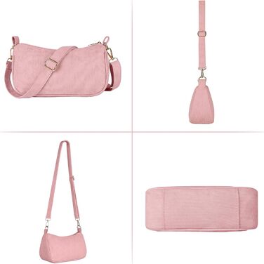Сумка жіноча FITDON через плече міні Cord Hobo Bag Y2K рожева з 3 ремінцями