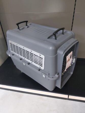 Клітка-переноска для собак Flamingo Lanta XL (60x92x69 см), темно-сірий колір | Безпечна, практична та комфортна