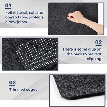 Килимок для миші та клавіатури Panelee 80x30 см, повстяний, антиковзкий, сірий. Захисний килимок для столу в офіс/дім