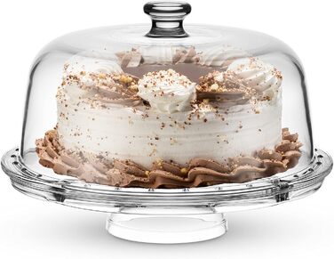 Торцеваний стіл Godinger з кришкою-куполом, 6-в-1, італійський кришталь, для тортів, салатів та фруктів