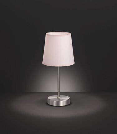 Настільна лампа WOFI Cesena, 1 плам'я, чорний колір, тканинний абажур рожевого кольору, 14 x 14 x 32 см