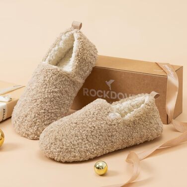 Жіночі домашні тапочки RockDove Puff-Ease з штучного хутра, закритий задок, 38 EU, бежеві