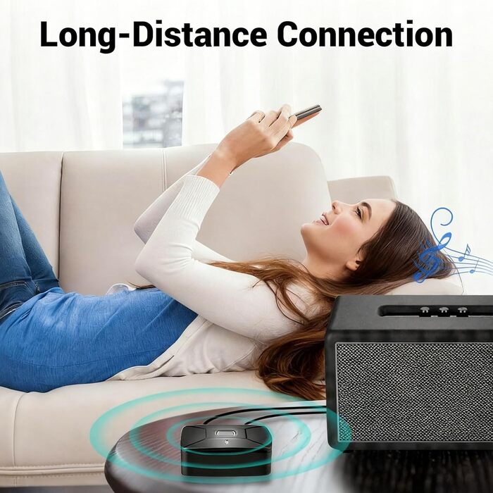 Bluetooth аудіоприймач 6.0 з LDAC Hi-Res декодуванням, сертифікований Hi-Res Audio, з 3.5mm та RCA виходами, сумісний з колонками, підсилювачами, автомагнітолами