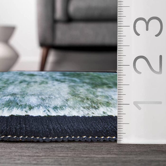 Великий килим 200x300 см для вітальні, дитячої, блакитно-зелений, сучасний, абстрактний, з антиковзаючою основою