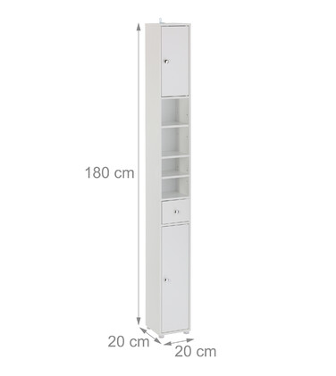 Relaxdays Tall Bathroom Cabinet with 2 Doors