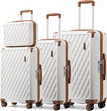 Набір валіз Sea Choice: 4 шт. (55/65/75 см) з жорсткими корпусами, захистом кутів, TSA-замком, білий