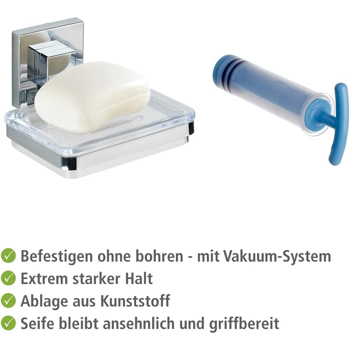 WENKO Vacuum-Loc® Soap Holder Quadro Stainless Steel