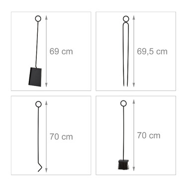 Relaxdays 5-Piece Fireplace Set in Black