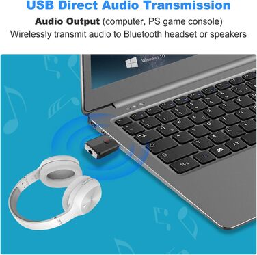 Isobel Bluetooth Передавач/Приймач 2-в-1: Bluetooth Адаптер 5.0 з низькою затримкою для TV/PC/Laptop. Підтримка Optical, Toslink, RCA, 3.5mm AUX. Dual Link (USB)