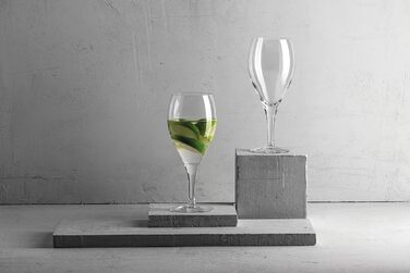 ilios Wine Glass Spritzer, 0.36 l with 1/8 + 1/4 graduation marking, (6 x 360ml), 6-pack, Clear