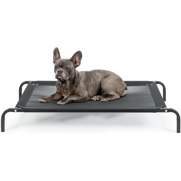 Textilene fabric dog bed, (L) 100 x 76 cm, (L 106 x W 62 x H 15 cm, Black)