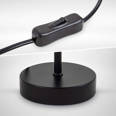 Торшер B.K.Licht: вінтажна настільна лампа з абажуром з тканини, чорно-золота, 33x20 см | Настільна лампа для читання та роботи